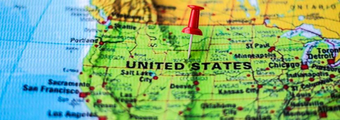 Photo Map of the United States of America with a marker - about the company American Butler