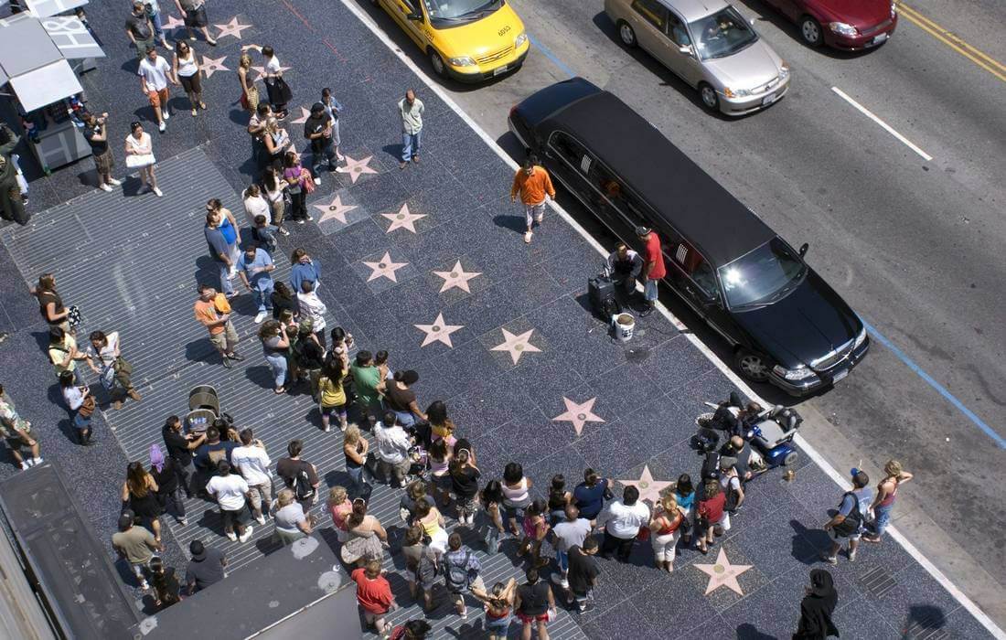 Фото аллеи славы в Голливуде в Калифорнии с видом сверху - American Butler