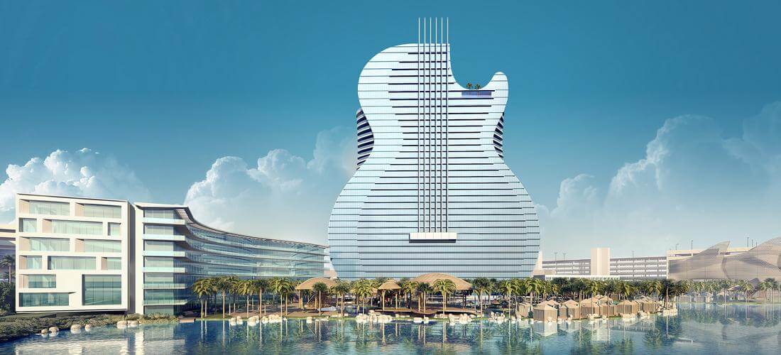 Фото проекта отеля в виде гитары Seminole Hard Rock Hotel & Casino Hollywood — American Butler