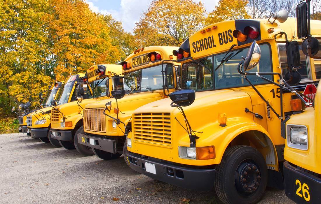Учеба в США — фото американских школьных автобусов — American Butler