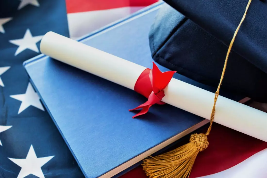 Students on the university campus — the embodiment of educational dreams in the USA