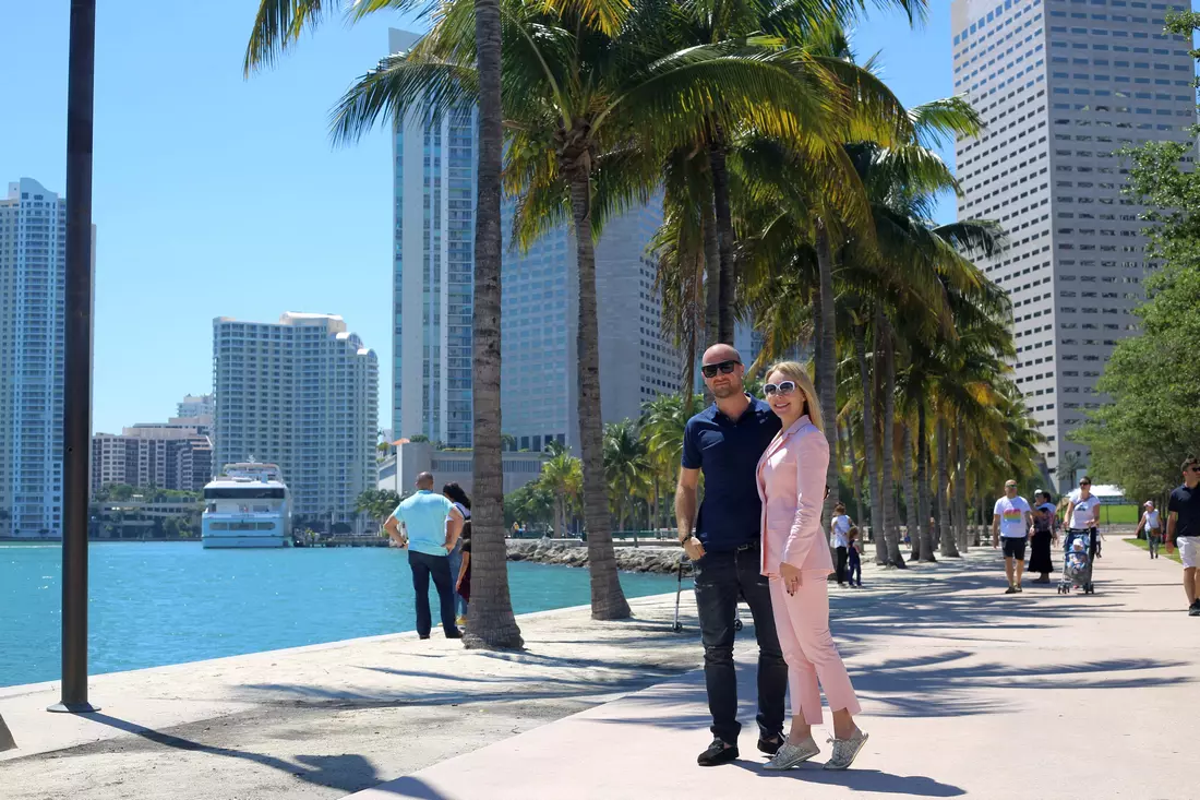 Photo of American Butler founders Olga Davydova and Nikita Motuzov in Miami