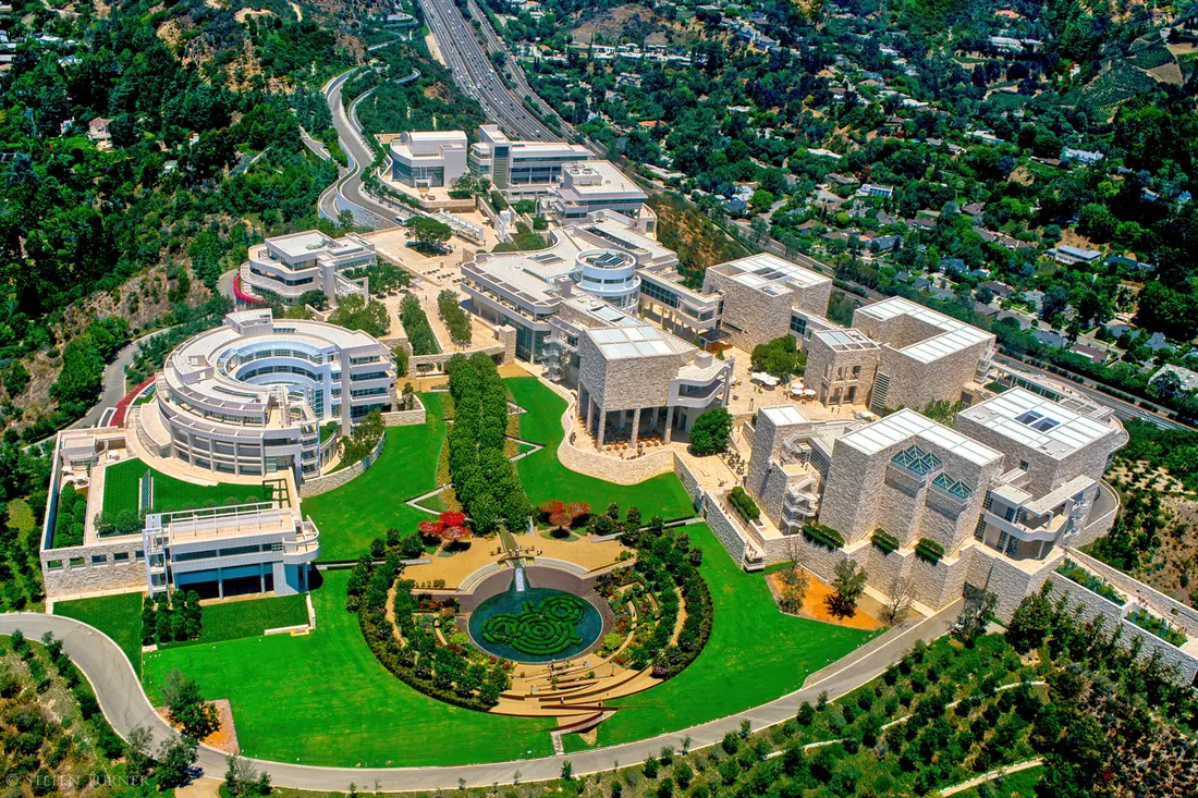 Photo of the Getty Center in Los Angeles from above