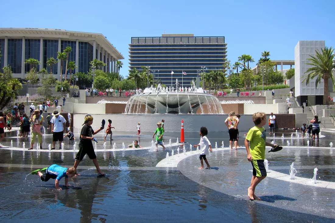 Photos of Children and People at Grand Park in Los Angeles, USA