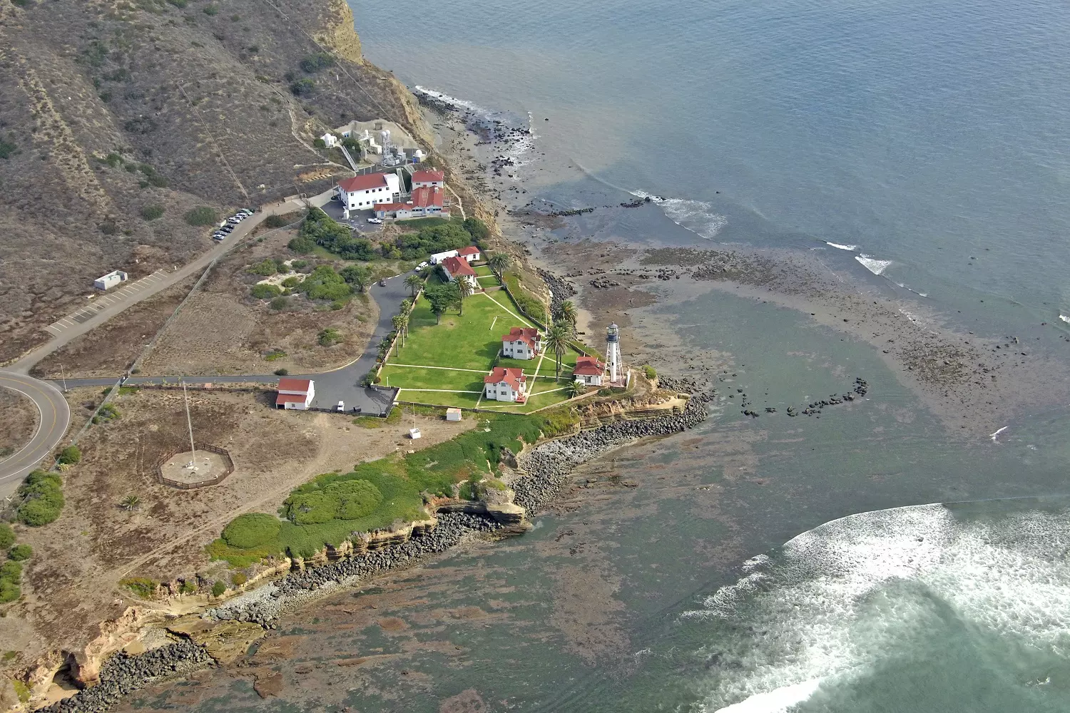 Aerial View of Point Loma, Nature, and the Ocean