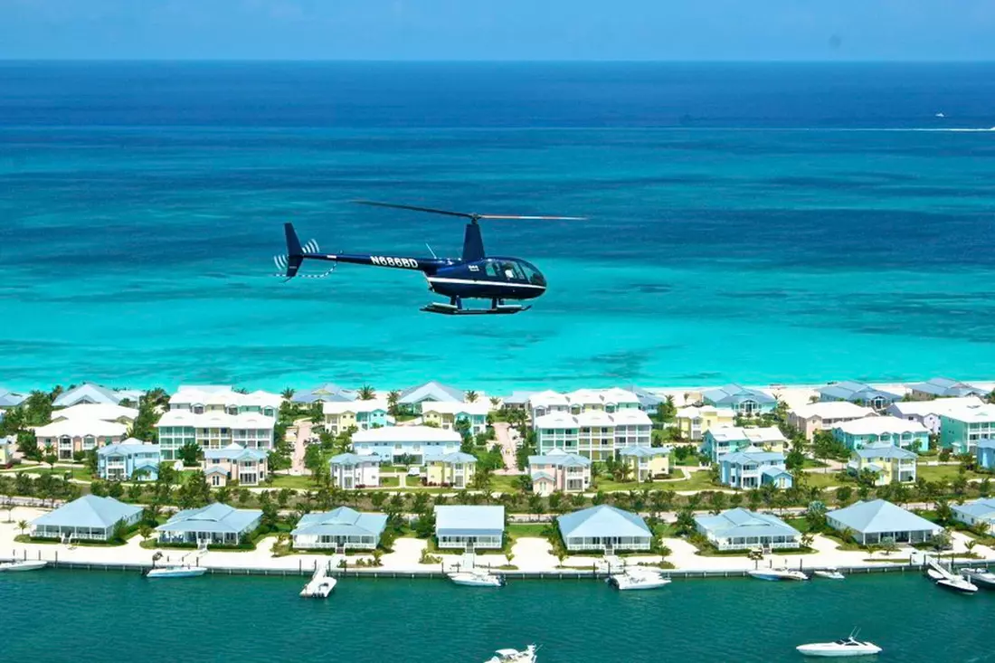 Helicopter over the Florida Keys on a romantic trip to the USA