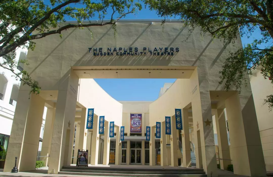 Photo of the Sugden Theater building, The Naples Players — American Butler