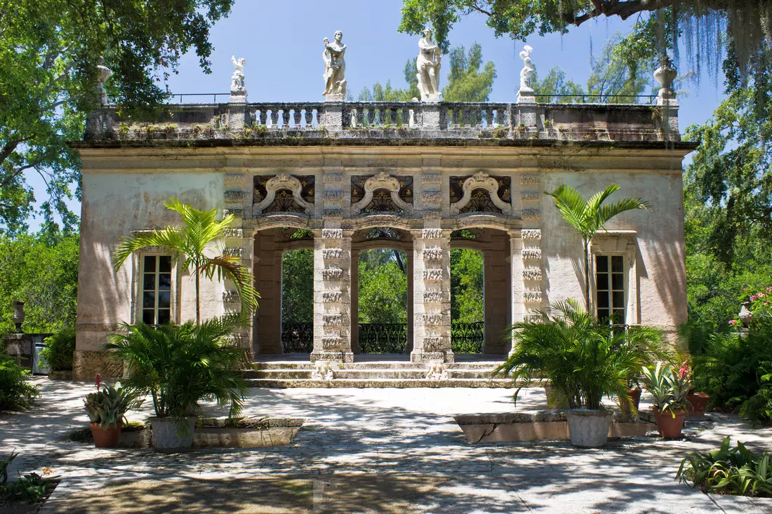 Villa Vizcaya among the greenery