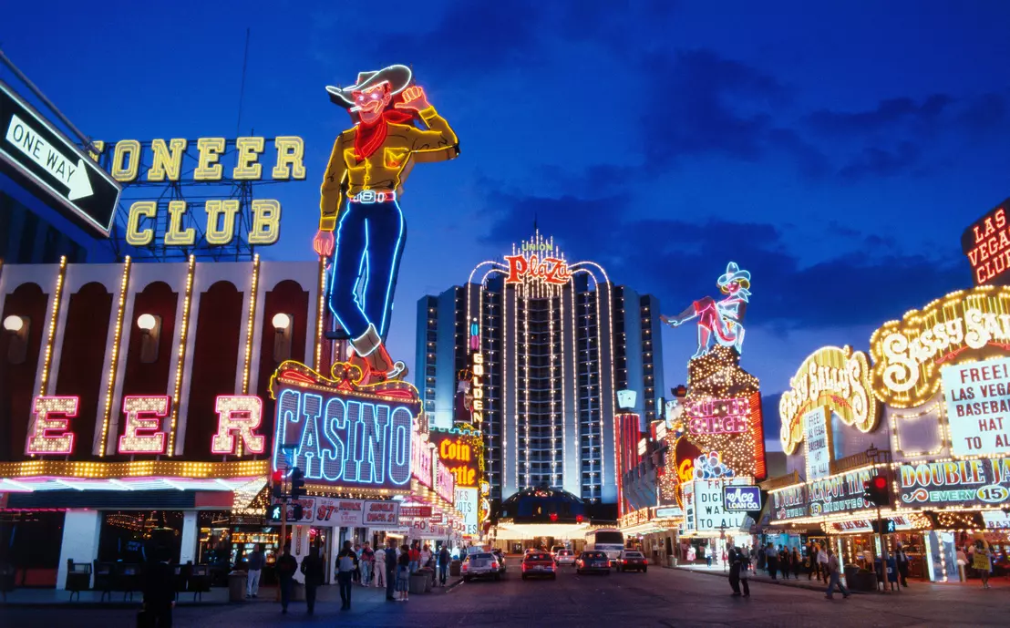 Photo of a cowboy on Fremont Street in Las Vegas