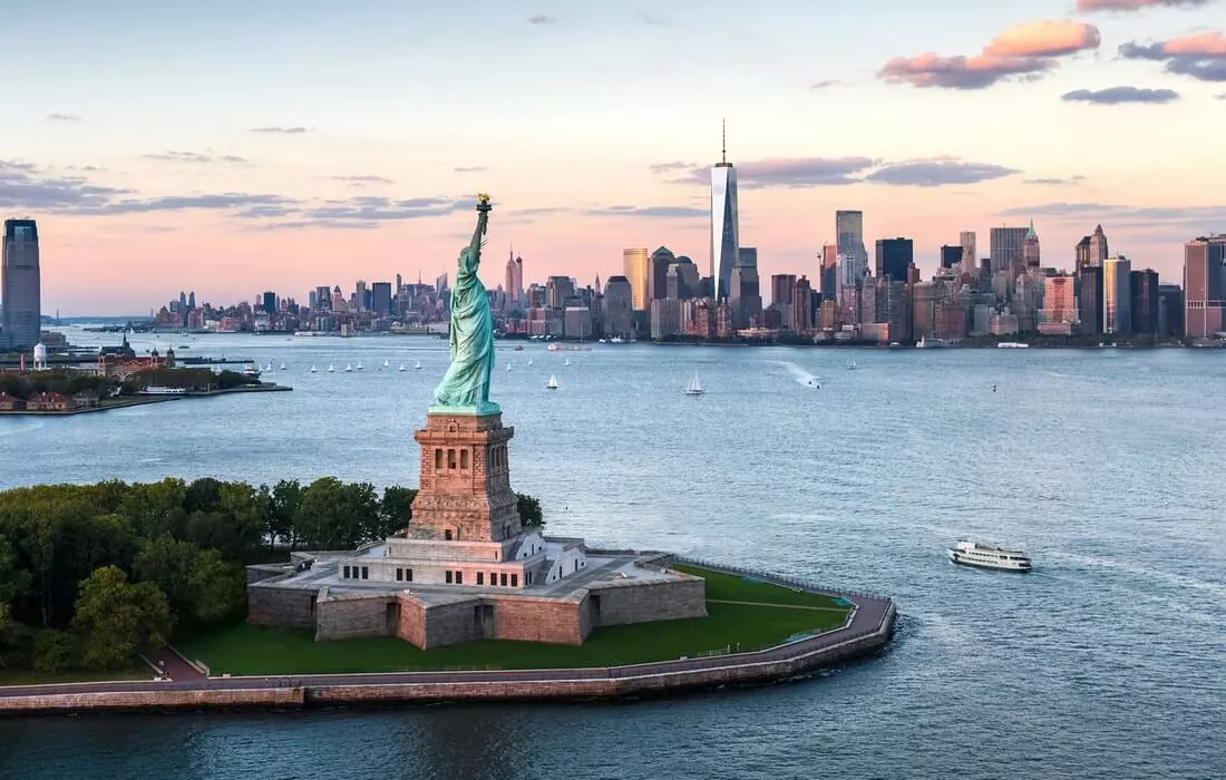 Fort Statue of Liberty on Liberty Island in New York