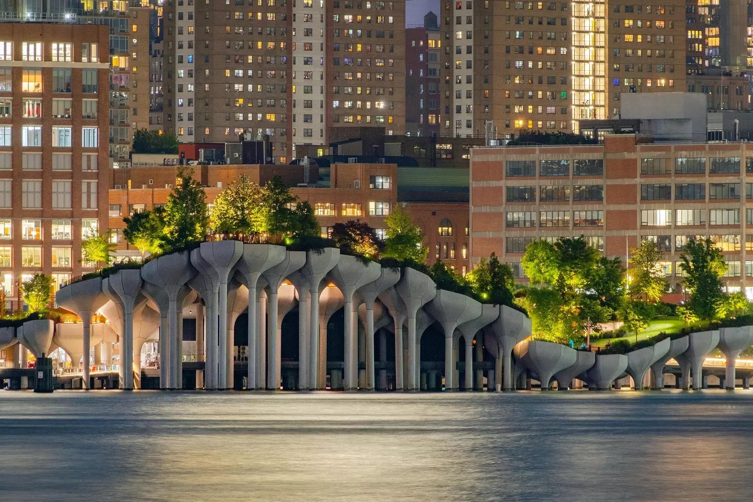 Little Island floating park on the Hudson River