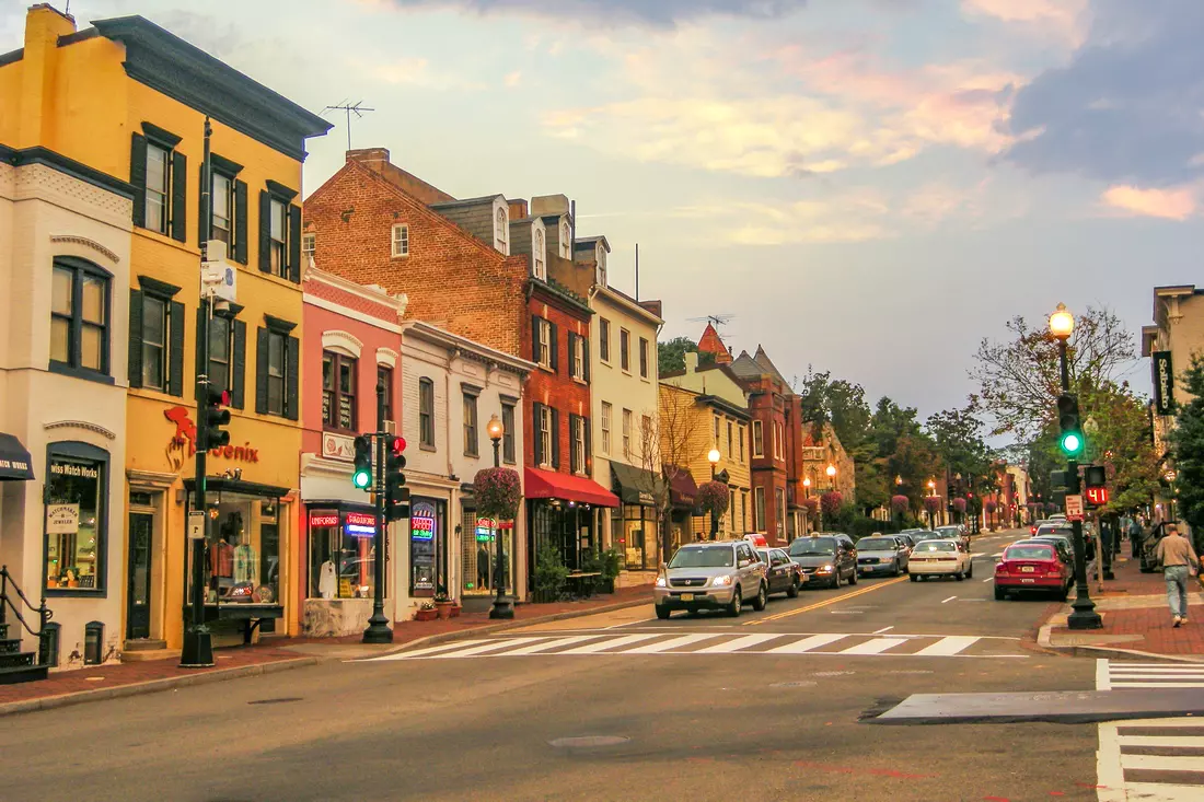 Photos of streets in the Georgetown area of ​​Washington