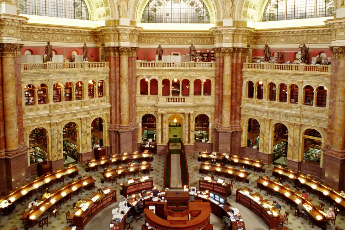 Grand Reading Room inside the Library of Congress