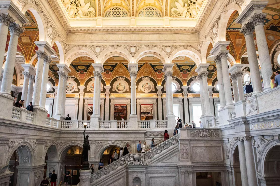 Stunning interior architecture of the Library of Congress