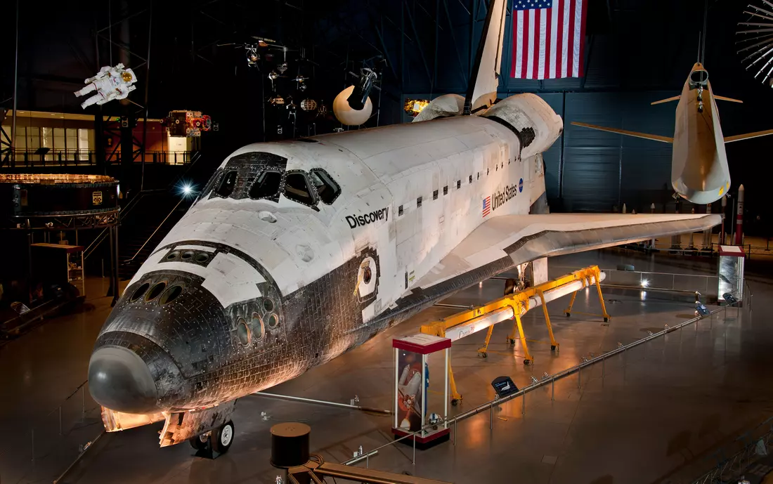 Space Shuttle Discovery on display at the National Air and Space Museum