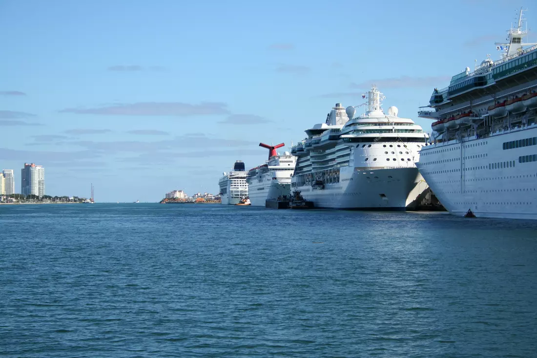 Photograph of Miami cruise port in USA