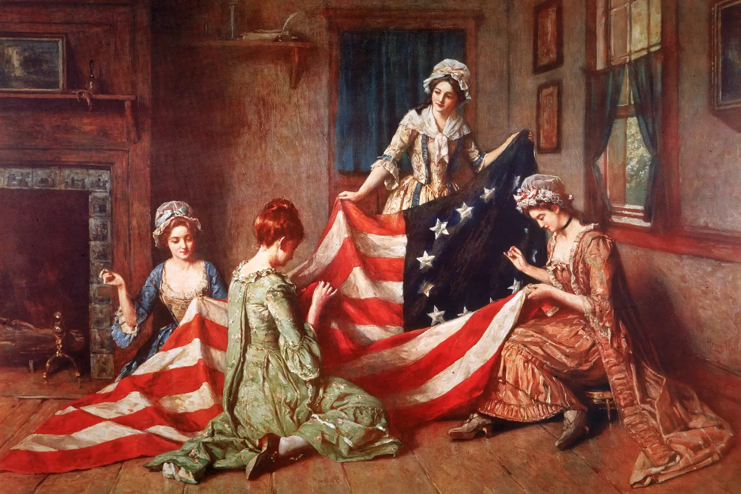 Betsy Ross Embroiders the US Flag