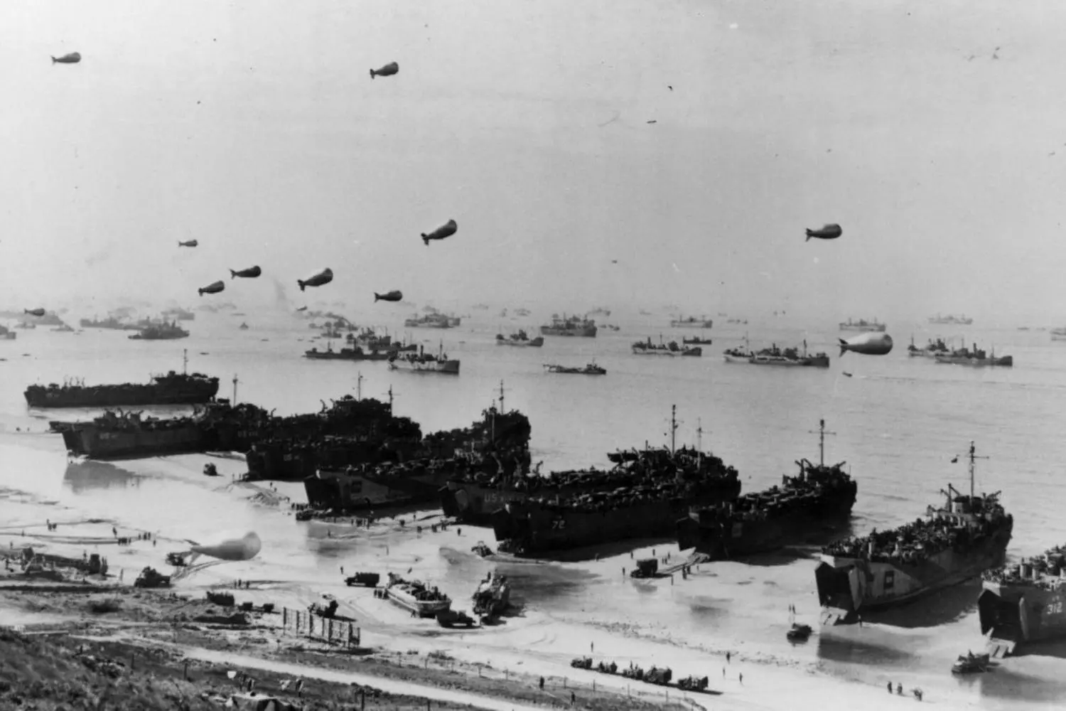June 6, 1944: Allied Armada Off the Coast of Normandy D-Day landing ships swarm the Normandy coast during Operation Neptune