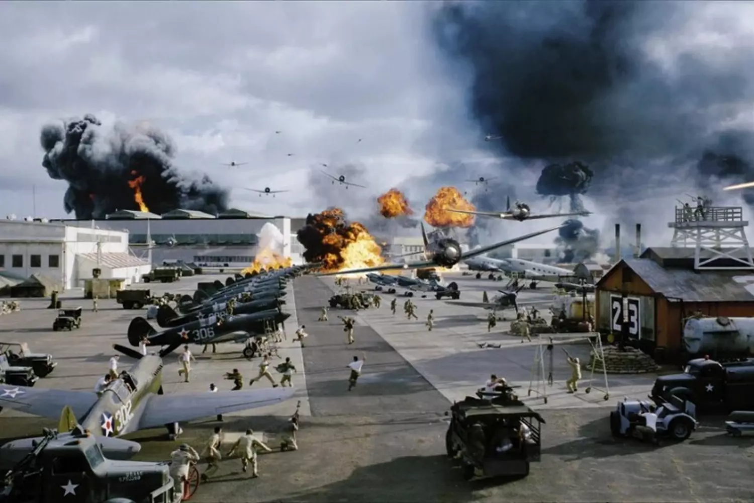 December 7, 1941: Pearl Harbor Attack — The Day of Infamy Japanese aircraft bombing the US naval base at Pearl Harbor