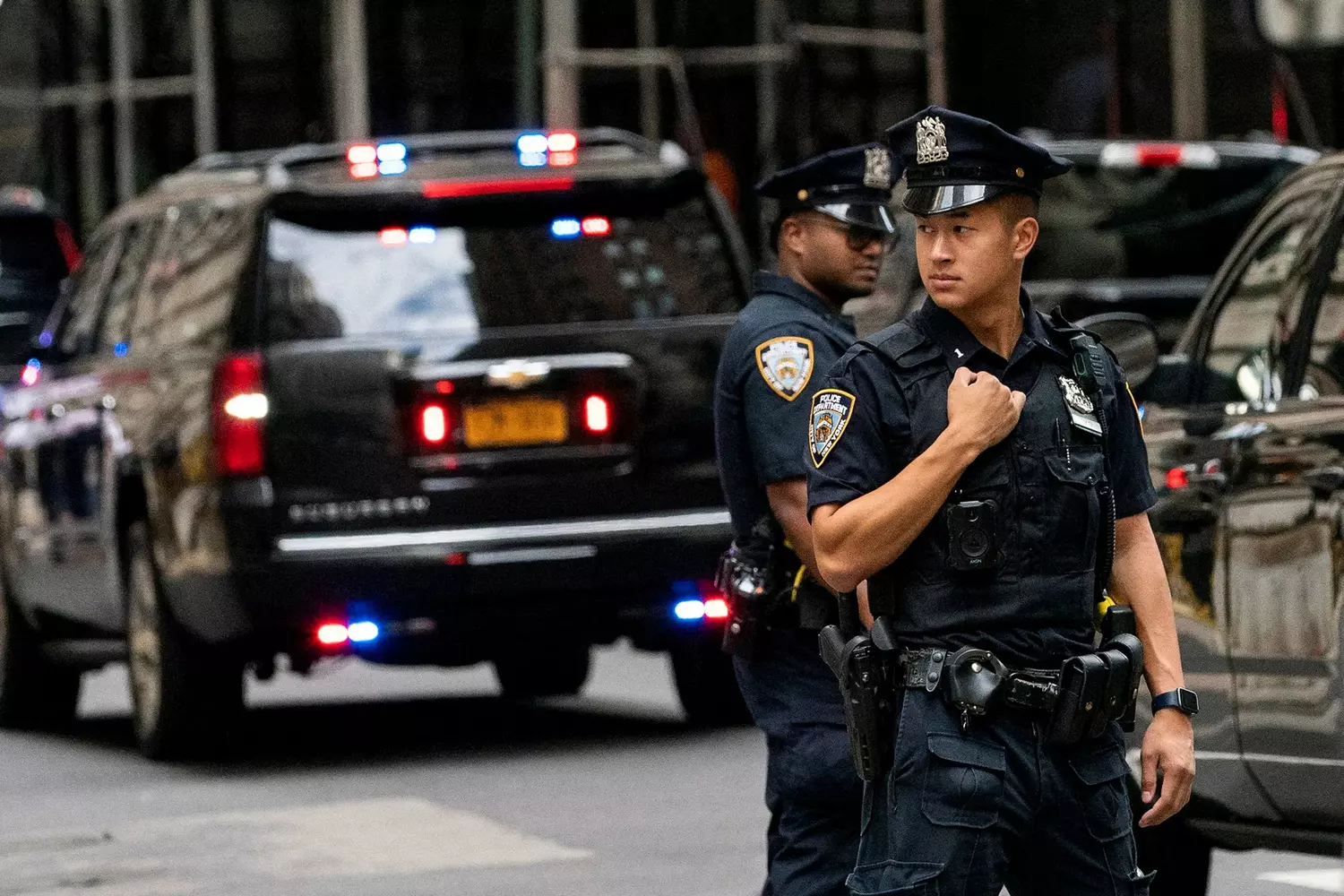 US Police — The Work of NYPD Officers New York City police officers on duty in the city