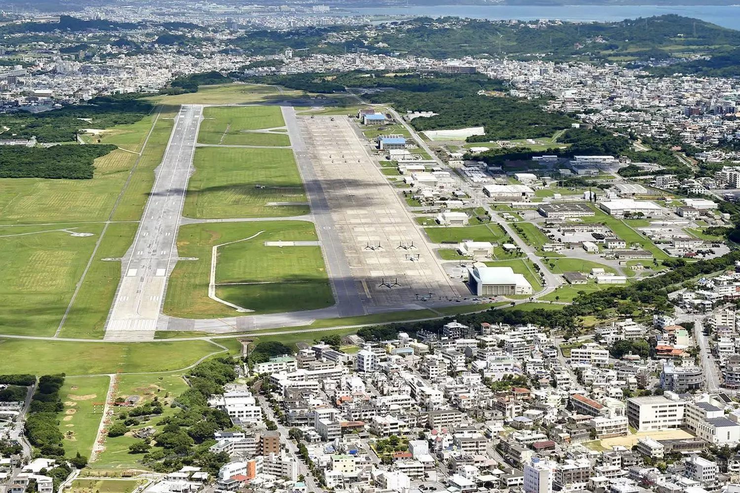 Aerial View of Marine Corps Futenma Air Base in Okinawa, Japan Aerial View of Marine Corps Futenma Air Base in Okinawa, Japan