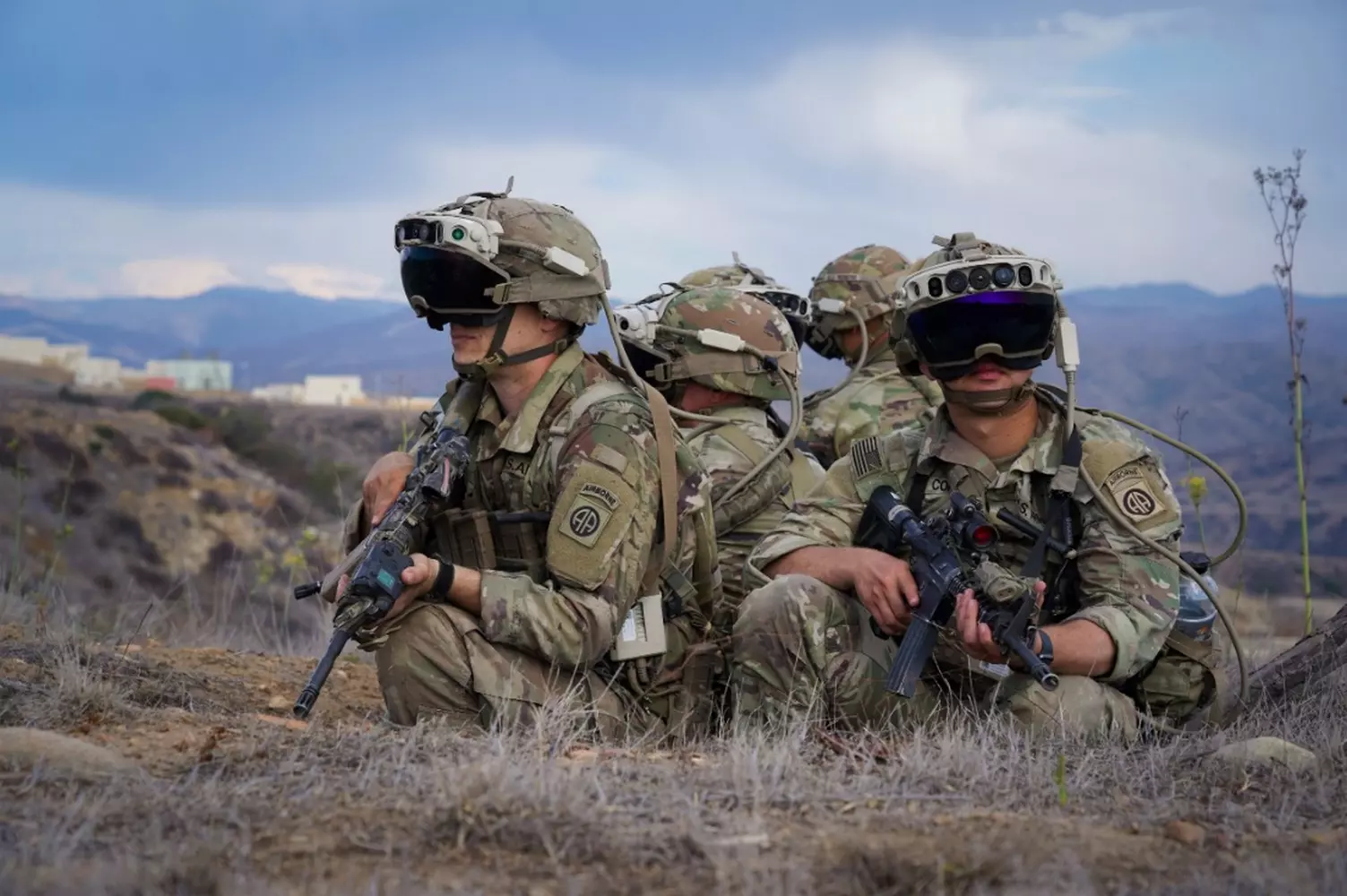 Advanced Technologies: How the Modern U.S. Army Has Evolved A Group of U.S. Soldiers on Patrol in the Field, Wearing OCP Camouflage with Modern Weapons