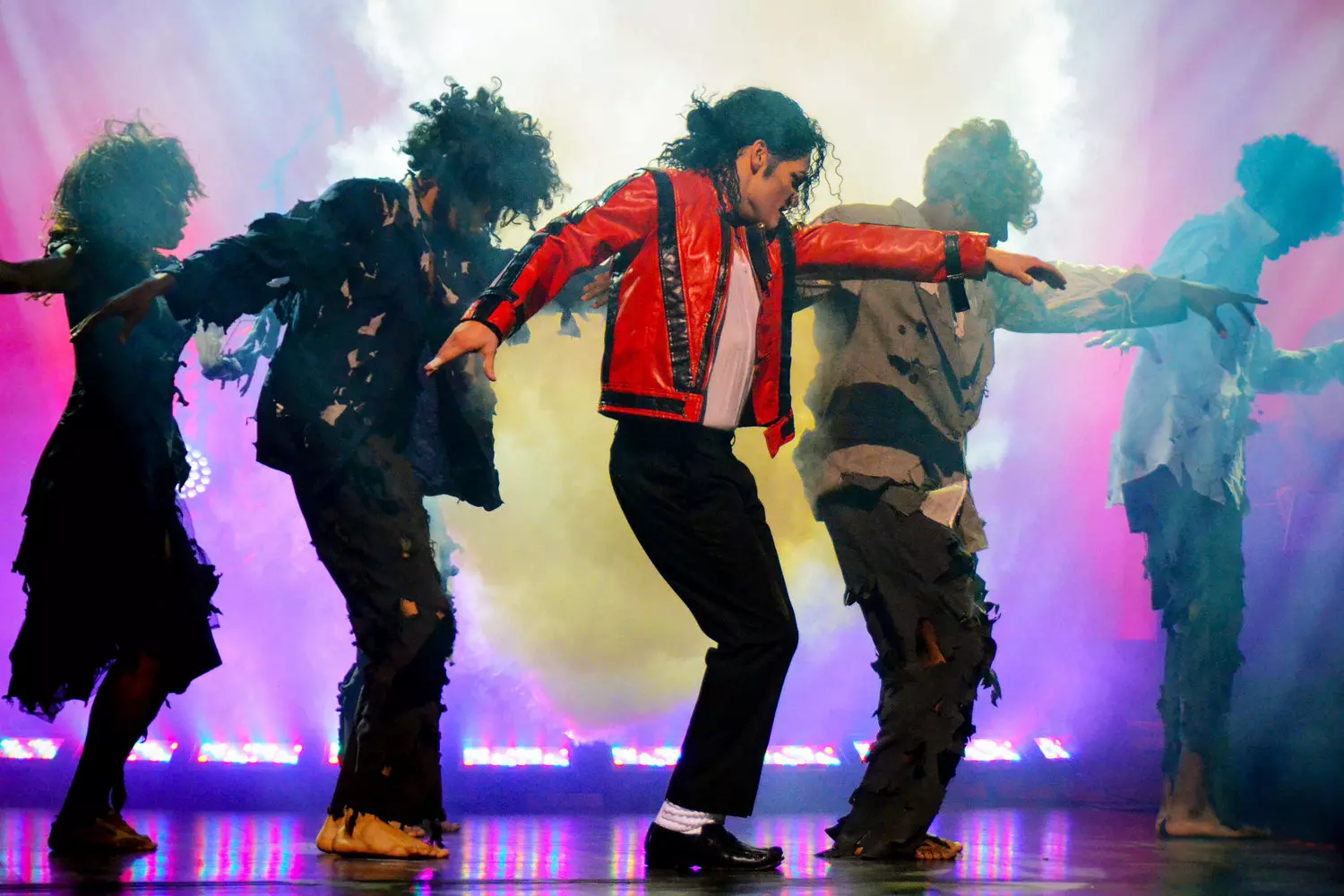 Michael Jackson during a powerful live performance Michael Jackson performing live on stage