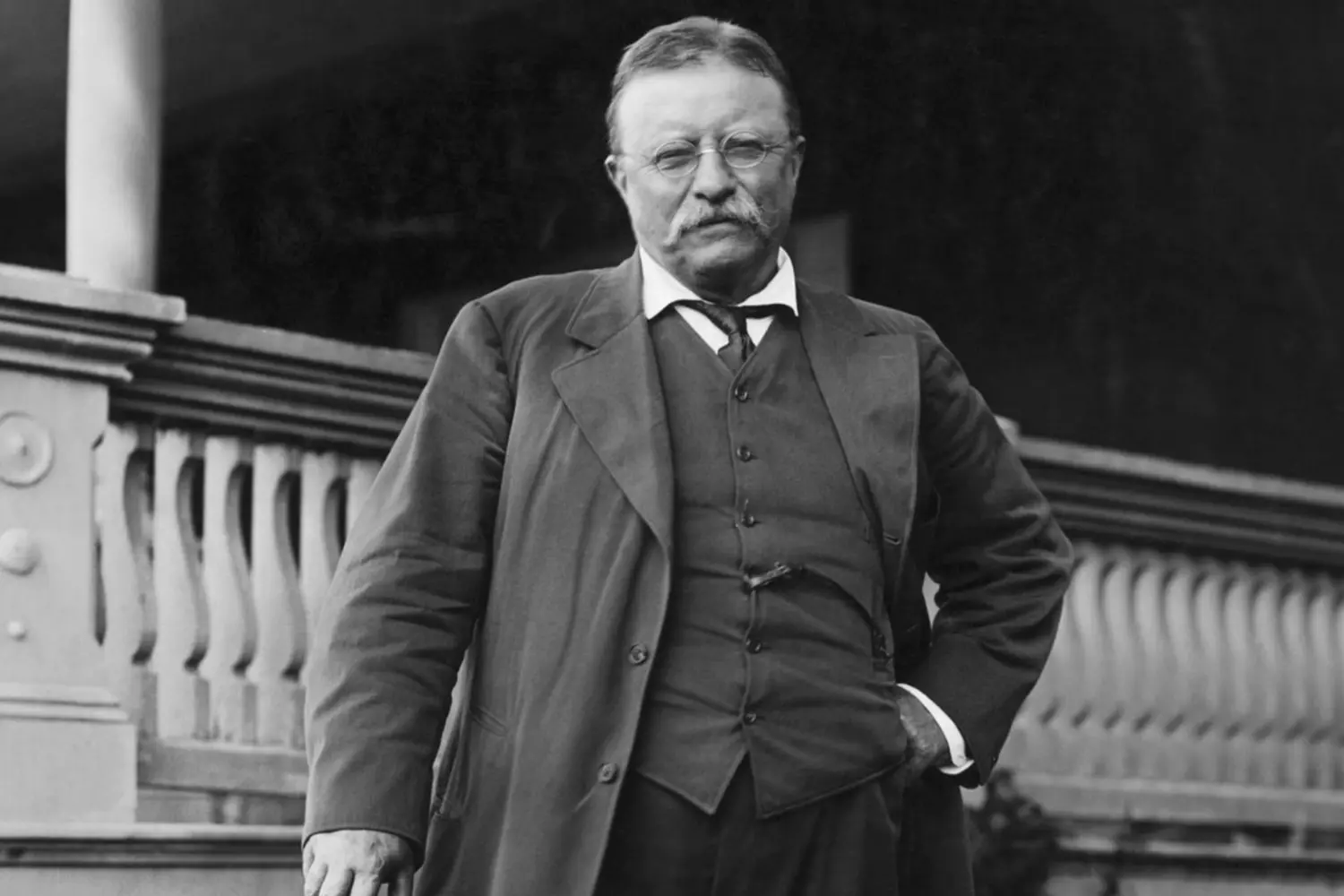 Theodore Roosevelt — The Iconic U.S. President | Reformer and Adventurer Theodore Roosevelt wearing period-appropriate attire with his signature pince-nez and mustache