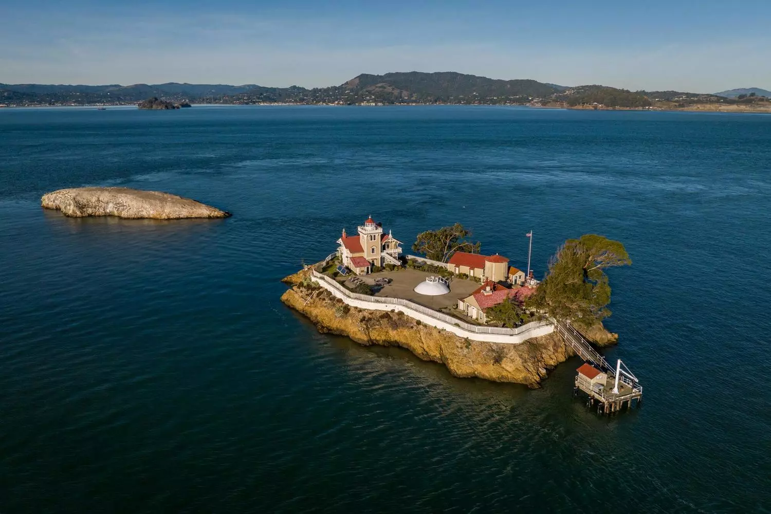 Historic East Brother Light Station, first lit on March 1, 1874, and automated in 1969, island in San Pablo Bay, California