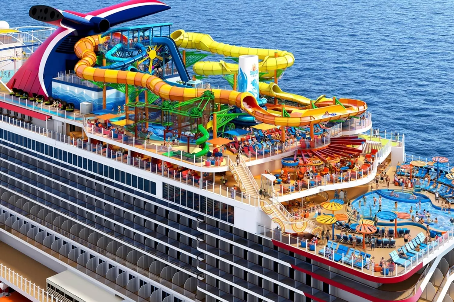 Carnival Cruise Line — море веселья и приключений Круизный лайнер Carnival Cruise Line под голубым небом