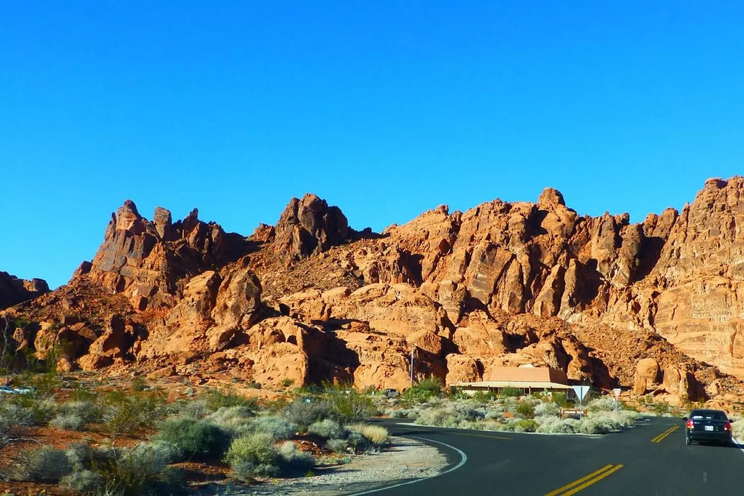 Highway through the Nevada mountains with breathtaking views Scenic road running along mountains in Nevada