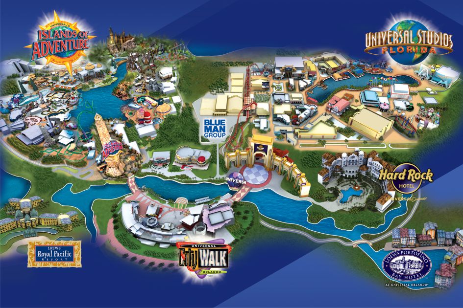 Юниверсал Орландо Резорт — фото карты комплекса парков во Флориде