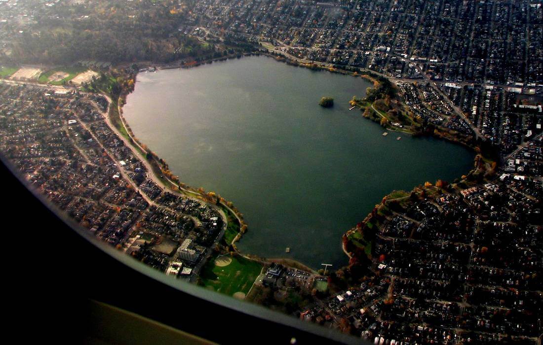 Озеро Грин-Лейк с высоты, Сиэтл, Вашингтон — American Butler