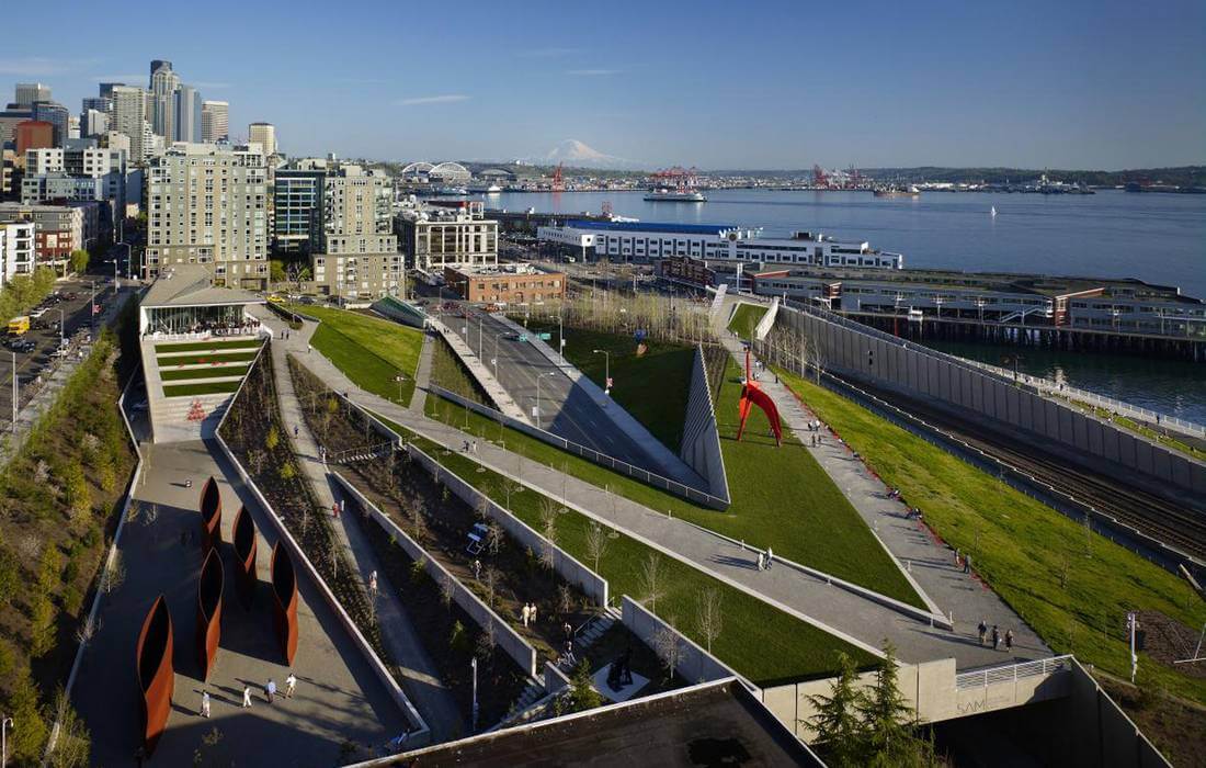 Olympic Sculpture Park in Seattle — photo from above — American Butler
