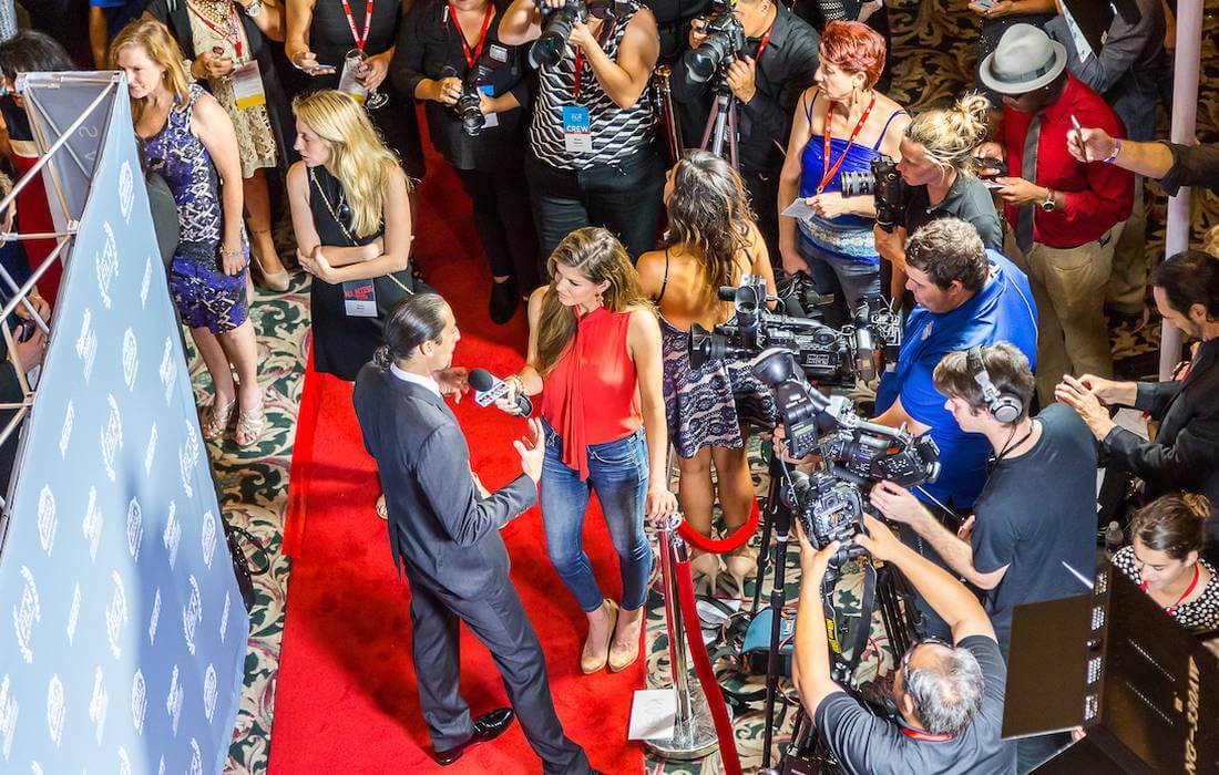 Red carpet and reporters at the San Diego Film Festival — American Butler