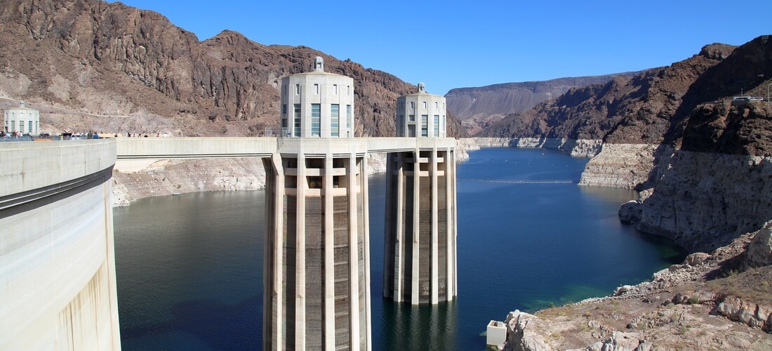 Hoover Dam — photo of support towers on the dam — American Butler