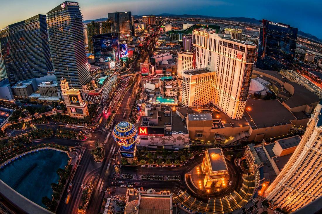 Las Vegas Strip — top view of Las Vegas City — American Butler