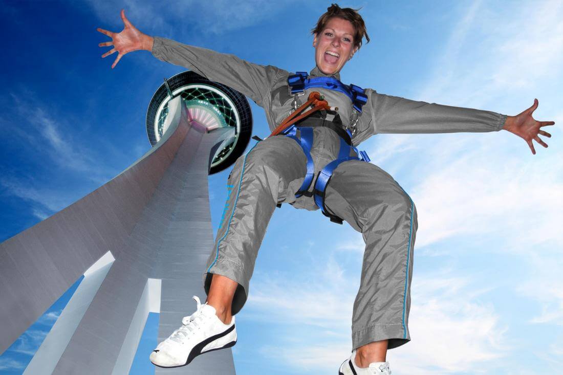 Photo of a jumper from the roof of Stratosphere Tower in Las Vegas - American Butler