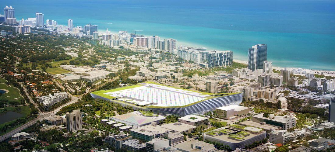 Miami Beach Convention Center — photos on the complex from above — American Butler