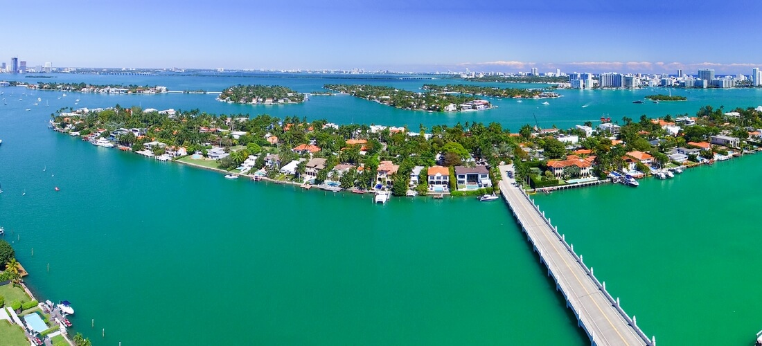 Venetian Islands, Miami Beach – photo of the islands from above – American Butler