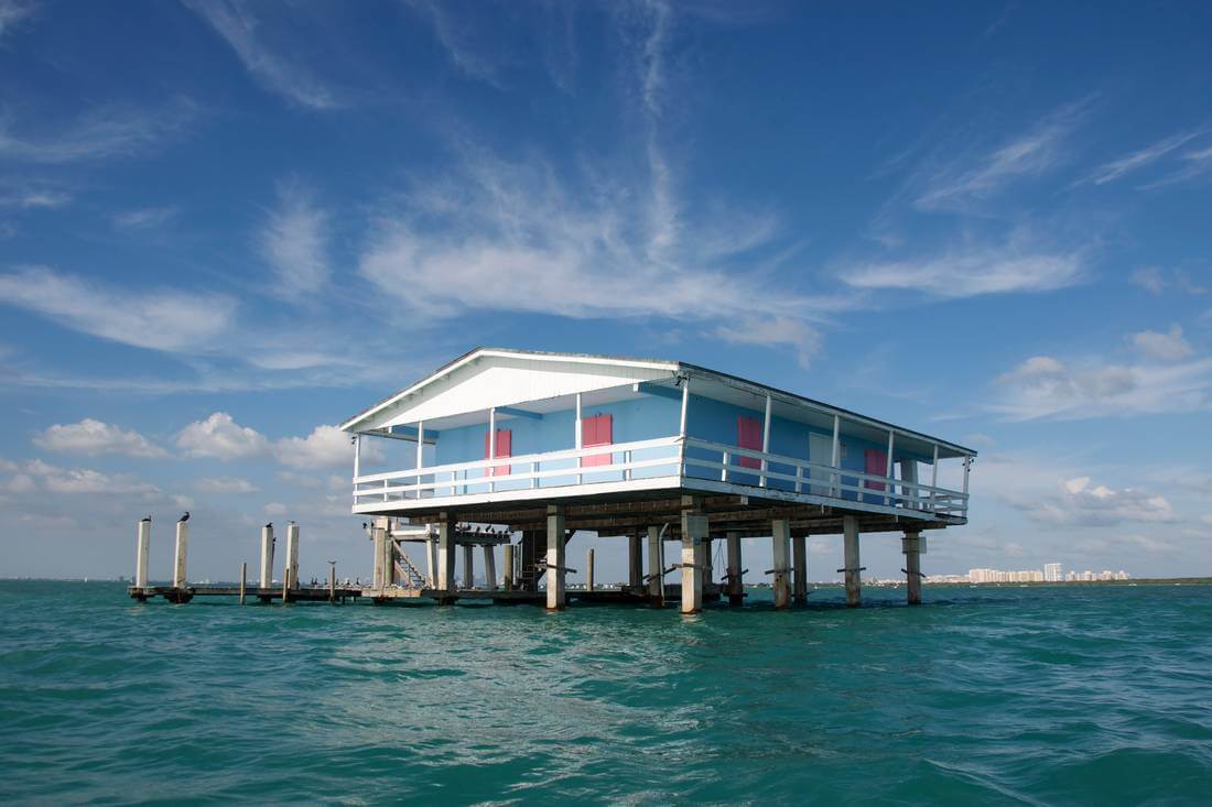 Surviving Ocean Homes in Stiltsville Village in Miami - American Butler