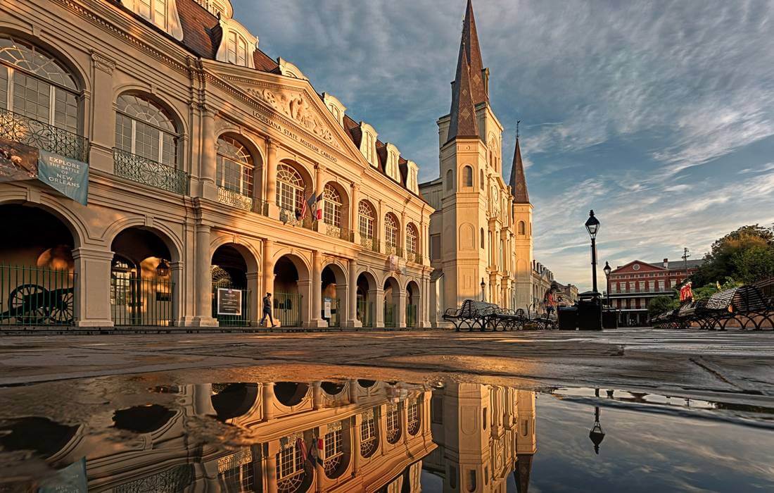 St. Louis Cathedral - Photo of the church at sunrise - American Butler