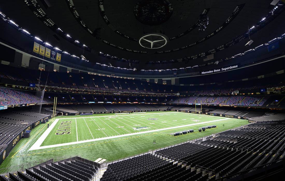 Photo of the stands of the Mercedes-Benz Superdome, New Orleans - American Butler