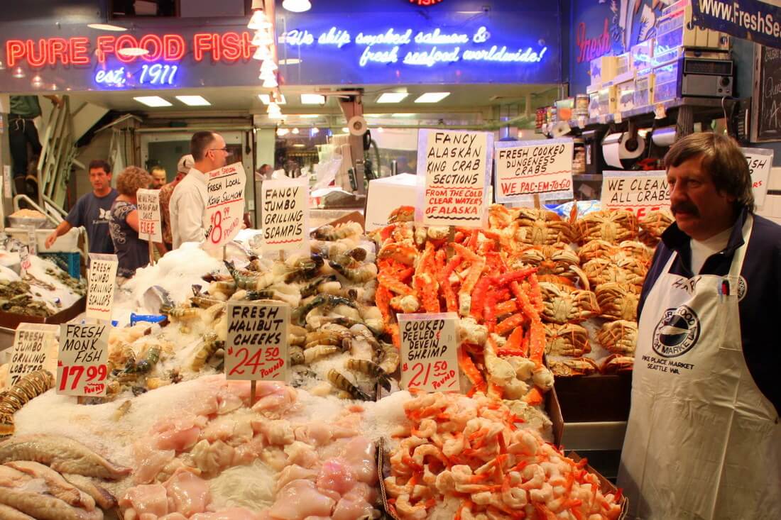 Seattle Pike Place Market — Crab Trader Photo — American Butler