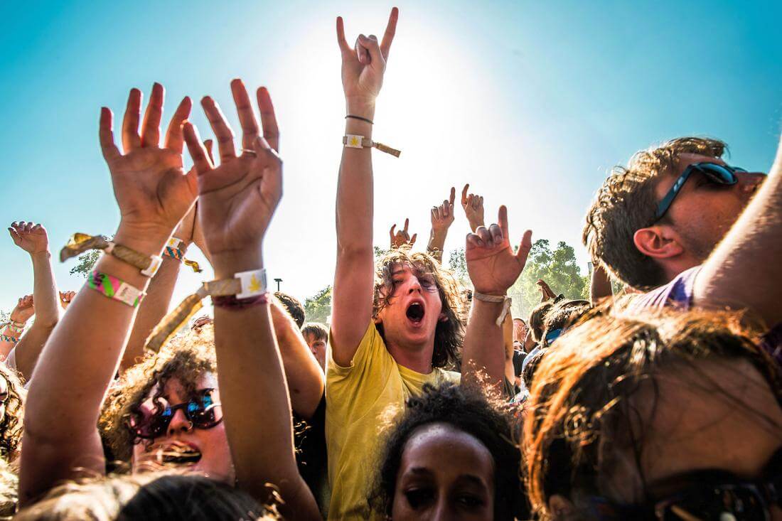 Photo of a crowd of fans at one of the music festivals in Los Angeles, California, USA - American Butler
