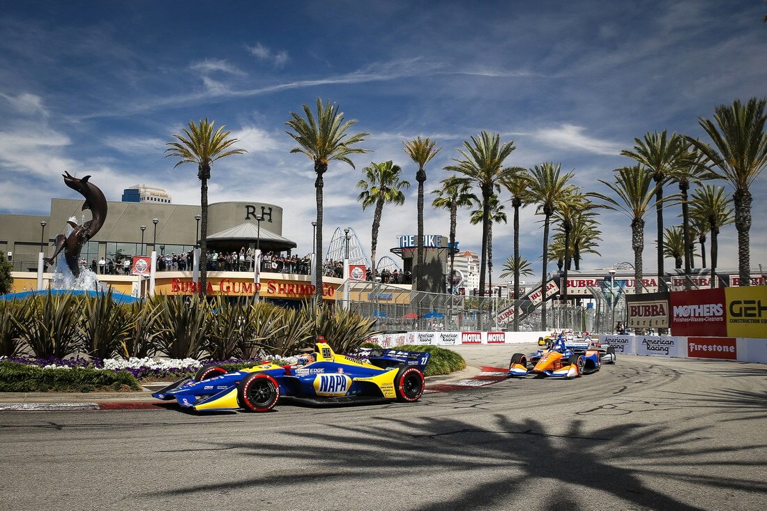 Long Beach California Grand Prix — Street Circuit Photo During Race — American Butler