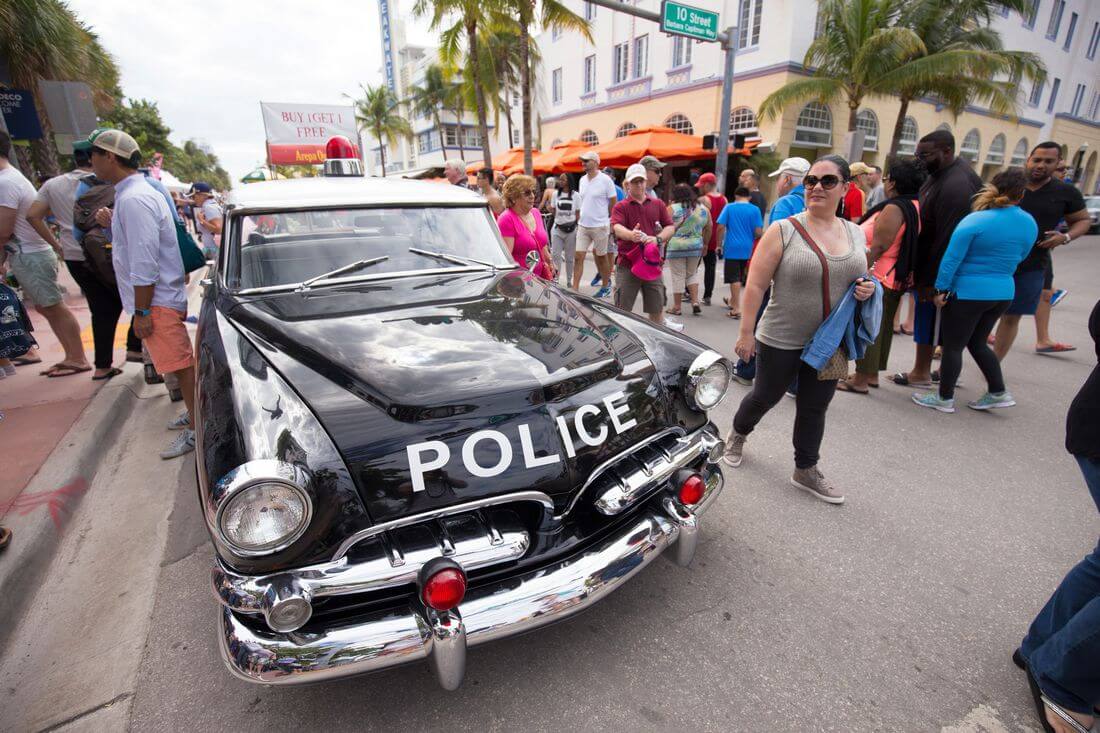 Art Deco Week in Miami Beach — police car photo — American Butler