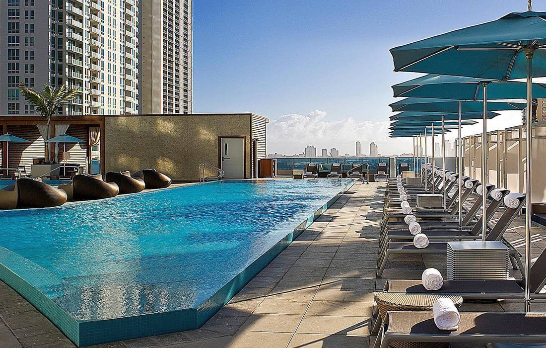 Photo of a pool on the 16th floor at the Kimpton Epic Hotel in Miami - American Butler