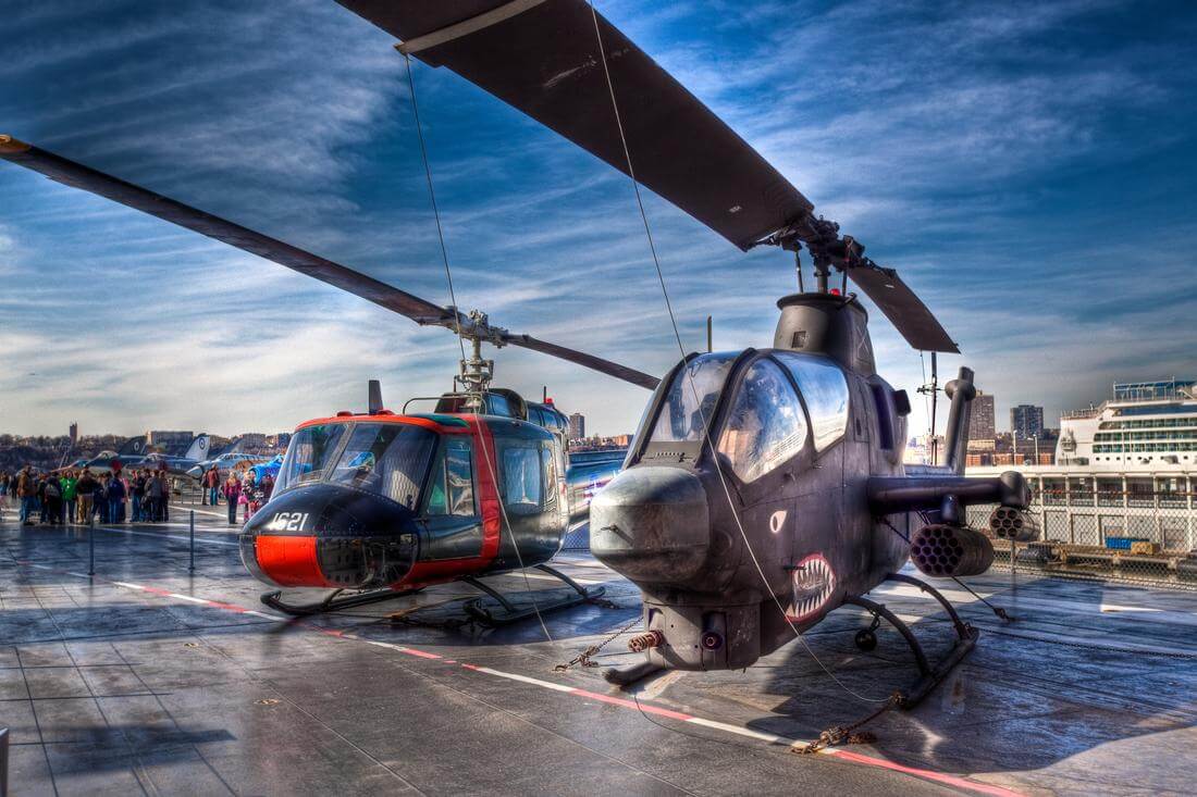 Photo of helicopters on the deck of the Intrepid Museum, New York, USA - American Butler
