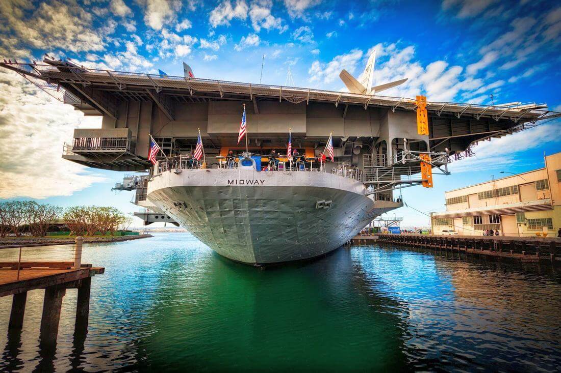 Photo of USS Midway aircraft carrier — popular museums in San Diego — American Butler